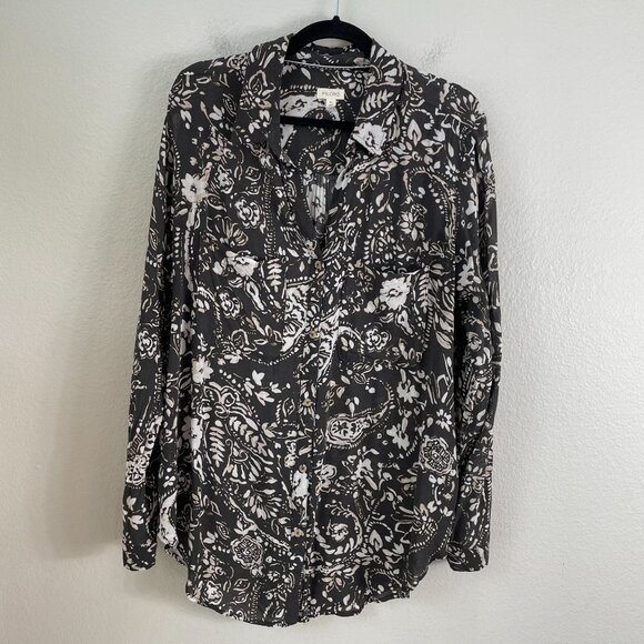 Anthropologie Pilcro Womens XL Romy Relaxed Button Up Shirt Blouse Top - Picture 9 of 11